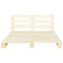 Pallesengestel med sengegavl 140x200 cm massivt fyrretræ