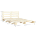 Pallesengestel massivt fyrretræ 200 x 200 cm