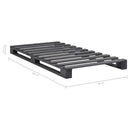 Pallesengestel massivt fyrretræ 90 x 200 cm grå