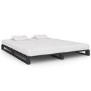 Pallesengestel massivt fyrretræ 200 x 200 cm grå
