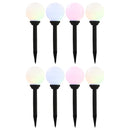 soldrevne udendørslamper LED 8 stk. 15 cm runde RGB