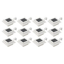 soldrevne udendørslamper LED 12 stk. 12 cm firkantet hvid