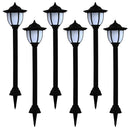 soldrevne udendørslamper LED 6 stk. sort