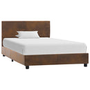 sengestel 90x200 cm imiteret ruskind brun