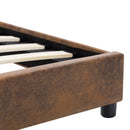 sengestel 90x200 cm imiteret ruskind brun