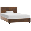 sengestel 100x200 cm imiteret ruskind brun
