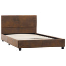 sengestel 100x200 cm imiteret ruskind brun