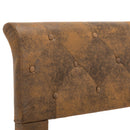 sengestel 140 x 200 cm imiteret ruskind brun