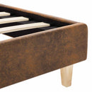 sengestel 90x200 cm imiteret ruskind brun