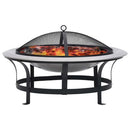 bålfad med grill rustfrit stål 76 cm