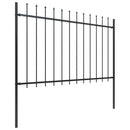 havehegn med spydtop stål 337x120 cm sort
