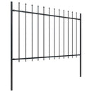 havehegn med spydtop stål 671x120 cm sort