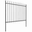 havehegn med spydtop stål 671x150 cm sort