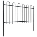 havehegn med bøjleop stål 504x100 cm sort