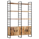 bogreol i 4 niveauer 124 x 30 x 180 cm ru mangotræ