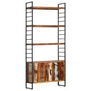 bogreol i 4 niveauer 80x30x180 cm massivt genbrugstræ
