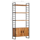 bogreol i 4 niveauer 80x30x180 cm massivt akacietræ