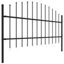 havehegn med spydtop stål 1172x100 cm sort