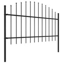 havehegn med spydtop stål 838x125 cm sort