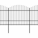 havehegn med spydtop stål 337x175 cm sort
