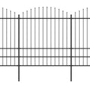 havehegn med spydtop stål 1339x200 cm sort