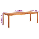 havebord 215 x 90 x 74 cm massivt akacietræ