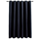 mørklægningsgardin med metalringe 290 x 245 cm sort