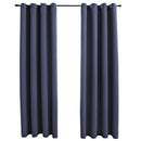 mørklægningsgardiner 2 stk. metalringe 140 x 225 cm antracitgrå