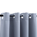 mørklægningsgardiner 2 stk. med metalringe 140 x 175 cm grå