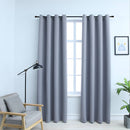 mørklægningsgardiner 2 stk. med metalringe 140 x 175 cm grå