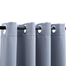 mørklægningsgardiner 2 stk. med metalringe 140 x 225 cm grå