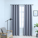 mørklægningsgardiner 2 stk. med metalringe 140 x 225 cm grå
