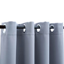 mørklægningsgardiner 2 stk. med metalringe 140 x 245 cm grå