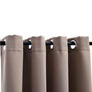 mørklægningsgardiner 2 stk. med metalringe 140 x 175 cm gråbrun