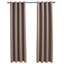 mørklægningsgardiner 2 stk. med metalringe 140 x 245 cm gråbrun