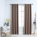 mørklægningsgardiner 2 stk. med metalringe 140 x 245 cm gråbrun