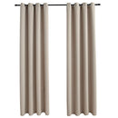 mørklægningsgardiner 2 stk. med metalringe 140 x 225 cm beige