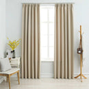 mørklægningsgardiner 2 stk. med kroge 140 x 245 cm beige