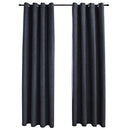 mørklægningsgardiner 2 stk. metalringe 140 x 175 cm antracitgrå