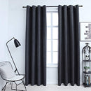 mørklægningsgardiner 2 stk. metalringe 140 x 175 cm antracitgrå