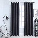 mørklægningsgardiner 2 stk. metalringe 140 x 225 cm antracitgrå