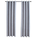 mørklægningsgardiner 2 stk. med metalringe 140 x 175 cm grå