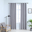 mørklægningsgardiner 2 stk. med metalringe 140 x 225 cm grå