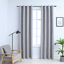 mørklægningsgardiner 2 stk. med metalringe 140 x 245 cm grå