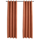 mørklægningsgardiner 2 stk. metalringe 140 x 175 cm rustfarvet