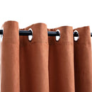 mørklægningsgardiner 2 stk. metalringe 140 x 175 cm rustfarvet