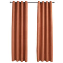 mørklægningsgardiner 2 stk. metalringe 140 x 245 cm rustfarvet