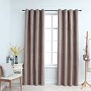 mørklægningsgardiner 2 stk. med metalringe 140 x 245 cm gråbrun
