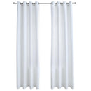 mørklægningsgardiner 2 stk. med metalringe 140 x 175 cm råhvid