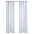mørklægningsgardiner 2 stk. med metalringe 140 x 225 cm råhvid